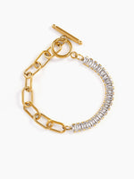 Aura Link Baguette 18K Gold Plated Bracelet