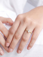 Avenza Oval Solitaire 18K Gold Plated Women's Ring