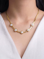 Brinova Pearl 18K Gold Plated Choker Necklace