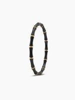 Caloria Bamboo Line Black - 18K Gold Plated Women's Band Bracelet