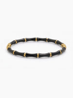 Caloria Bamboo Line Black - 18K Gold Plated Women's Band Bracelet