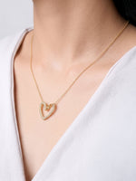 Cazira Diamond Heart 14K Gold Plated Necklace