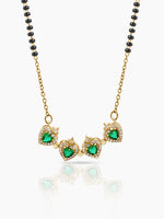 Emerald Shiny 18K Gold Plated Clover Mangalsutra