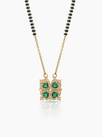 Emerald Shiny 18K Gold Plated Clover Mangalsutra