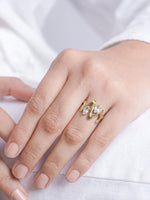 Fenella Diamond Wave 18K Gold Plated Women's Ring