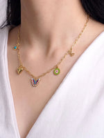 Finola Butterfly Charms 18K Gold Plated Necklace