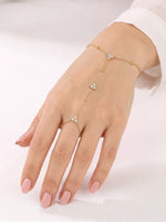 Freya Diamond Floral 18K Gold Plated Ring Bracelet