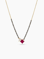 Kruti Pink Diamond 18K Gold Plated Mangalsutra