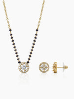 Lisa 18K Gold Plated Mangalsutra Jewelry Set Of 2 - Necklace & Earrings
