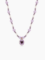 Lola Lilac Heart Women's Beaded Necklace