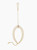 Maristel Diamond Layered Chain 18K Gold Plated Ring Bracelet