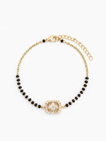 Mishika Diamond Floral 18K Gold Plated Mangalsutra Bracelet