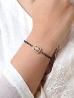 Mishika Diamond Floral 18K Gold Plated Mangalsutra Bracelet