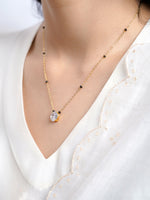 Nirvi Oval Solitaire 18K Gold Plated Mangalsutra
