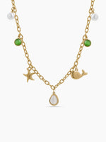 Ondine Ocean Pearl Charms 18K Gold Plated Choker Necklace