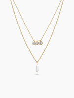 Orelina Diamond Charms 18K Gold Plated Layered Necklace