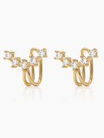 Ovara Diamond Curve 18K Gold Plated Ear Cuffs