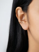 Ovara Diamond Curve 18K Gold Plated Ear Cuffs
