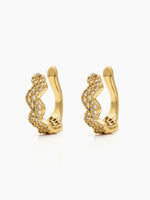 Pavia Diamond Wave 18K Gold Plated Ear Cuffs