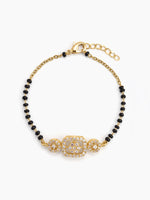 Rivisha Diamond Floral 18K Gold Plated Mangalsutra Bracelet