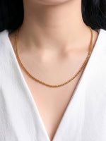 Round Box 2MM 18K Gold Plated Women's Chain