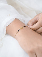 Ruhika Square Diamond Cluster 18K Gold Plated Mangalsutra Bracelet