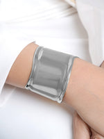 Lunava Bold Curve Silver Cuff Bracelet