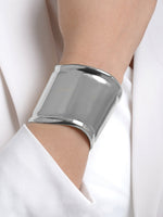Lunava Bold Curve Silver Cuff Bracelet