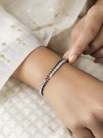Samiha Baguette Diamond Silver Mangalsutra Bracelet