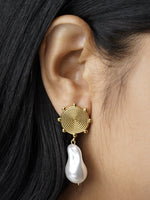 Sarina Pearl 18K Gold Plated Earrings
