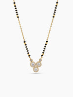 Trinaya Halo Trio Diamond 18K Gold Plated Mangalsutra