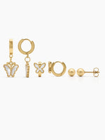 Vionara Butterfly 18K Gold Plated Women's Earrings Set