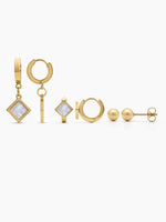 Virezza Charms 18K Gold Plated Women's Earrings Set