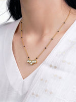 Yunira Diamond Cluster 18K Gold Plated Mangalsutra
