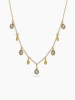 Zoreya Diamond Charms 18K Gold Plated Choker Necklace