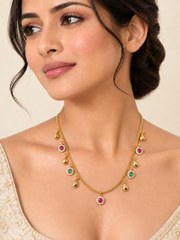 Multicolor Gold-Plated Charm Necklace