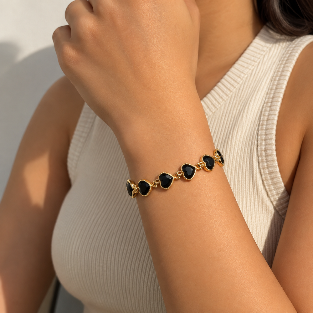 Customer wearing Erlea jewellery
