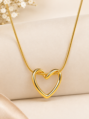 Heart Pendant Necklace for Women | Elegant Gold-Tone Heart Necklace