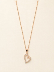 Dainty Heart Sparkle Necklace – Gold Plated