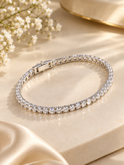 Tennis Bracelet for Women | Sparkling Silver-Tone Bracelet