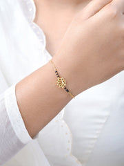 Aaradhya Lotus 18K Gold Plated Mangalsutra Bracelet