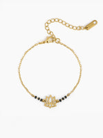 Aaradhya Lotus 18K Gold Plated Mangalsutra Bracelet