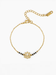 Aaradhya Lotus 18K Gold Plated Mangalsutra Bracelet