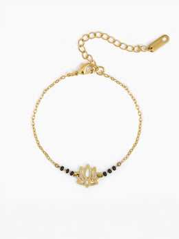 Aaradhya Lotus 18K Gold Plated Mangalsutra Bracelet