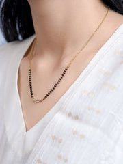 Aarunya Diamond Bar 18K Gold Plated Mangalsutra