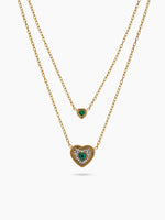 Adeline Heart Diamond 18K Gold Plated Layered Necklace