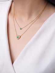 Adeline Heart Diamond 18K Gold Plated Layered Necklace