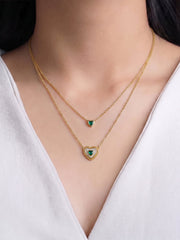 Adeline Heart Diamond 18K Gold Plated Layered Necklace