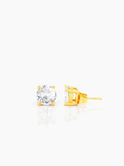 Adia Solitaire 18K Gold Plated Men's Stud Earrings