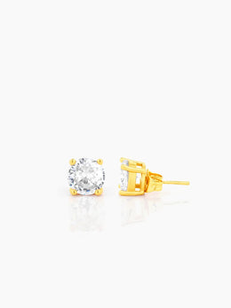 Adia Solitaire 18K Gold Plated Men's Stud Earrings